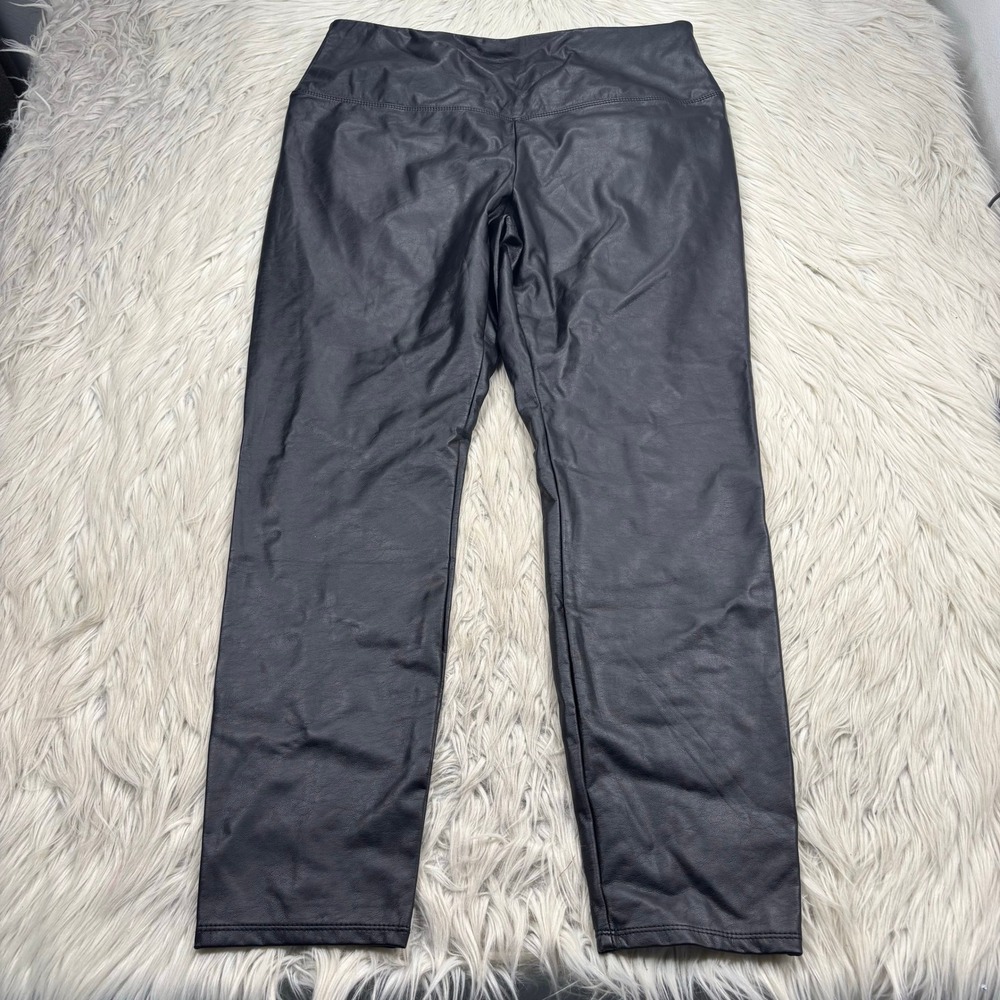 Lysse Women's 1X Black Faux Leather Leggings Alt Rocker Indy Sleaze Cool Girl‎